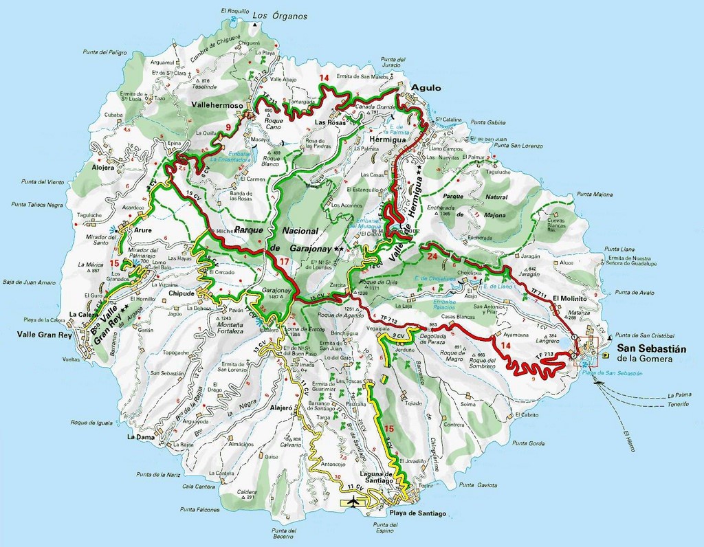 carte routière la Gomera