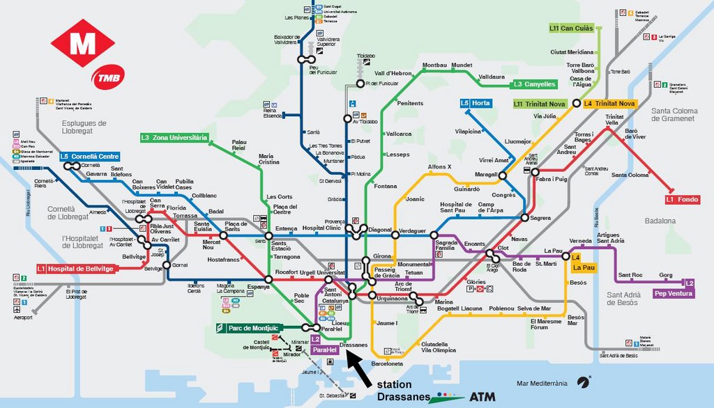 plan métro Barcelone