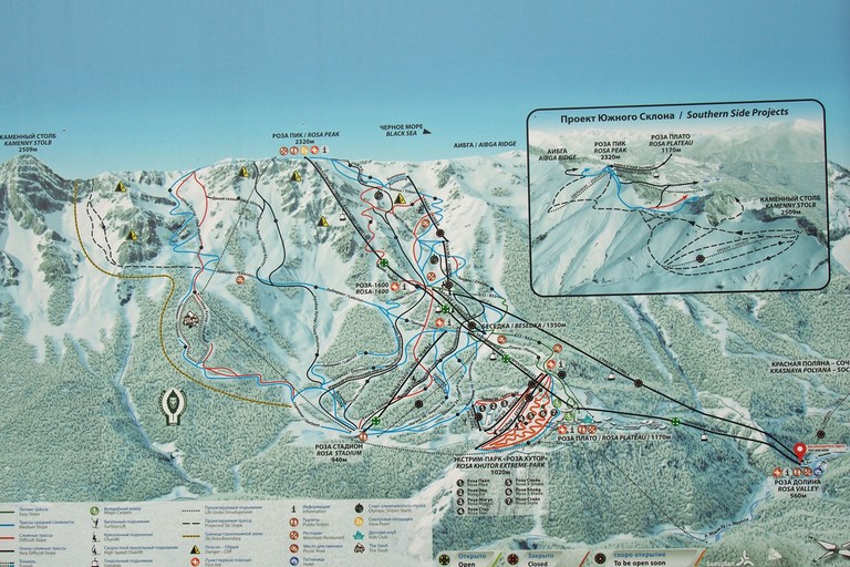 plan des pistes de Krasnaya Polsnaya