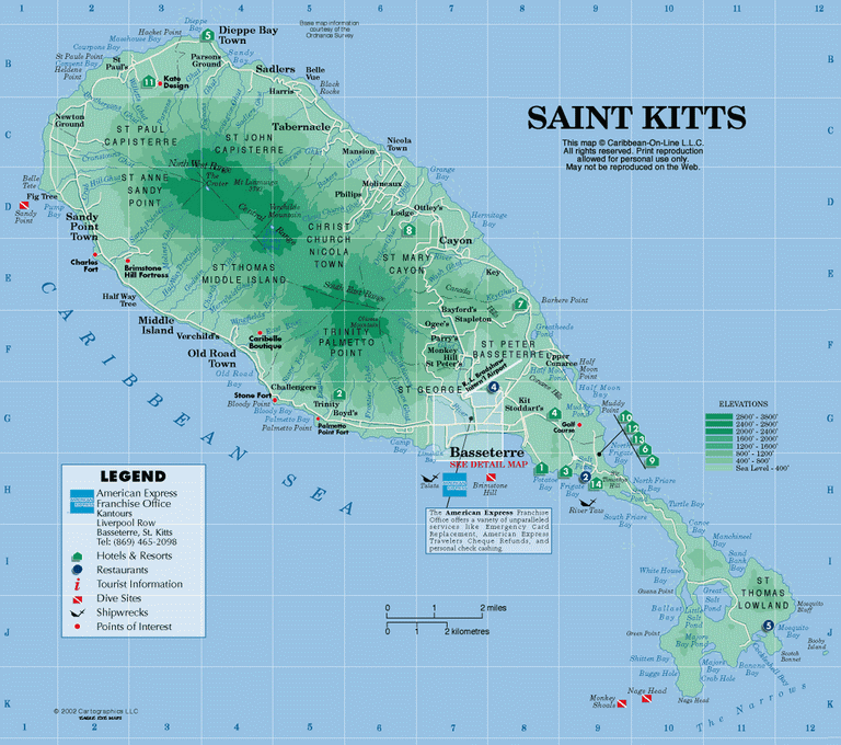 carte saint Kitts